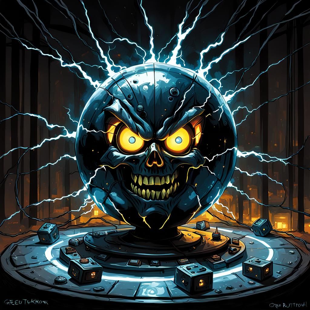Sinister Electricity Balls Digital Art