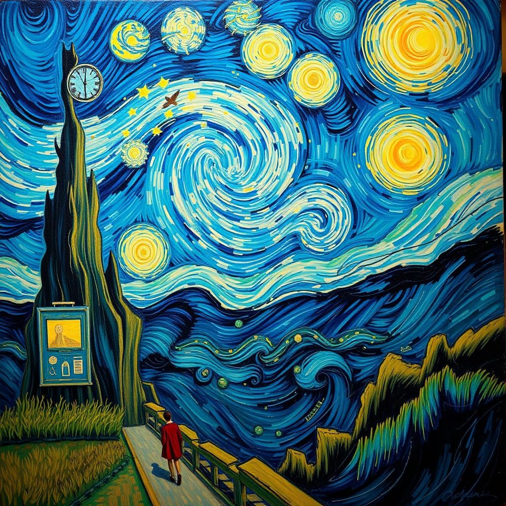 Surrealist Artwork Inspired by Van Gogh's Dynamic Lighting
