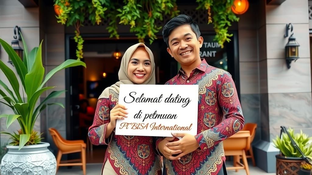 Young Indonesian Couple Welcomes You to Traditional Java