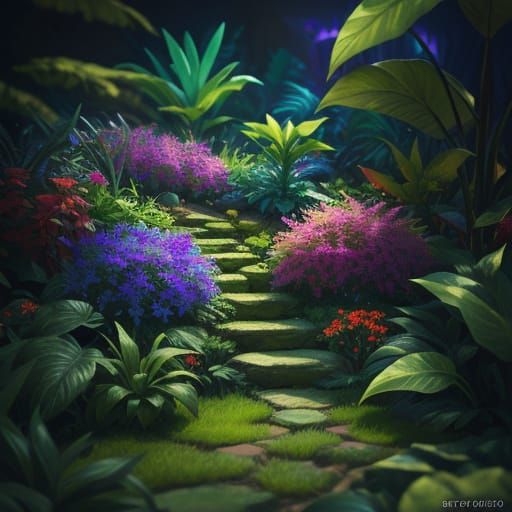 Plants Growing in Hidden Places, Hyperrealistic Concept Art
