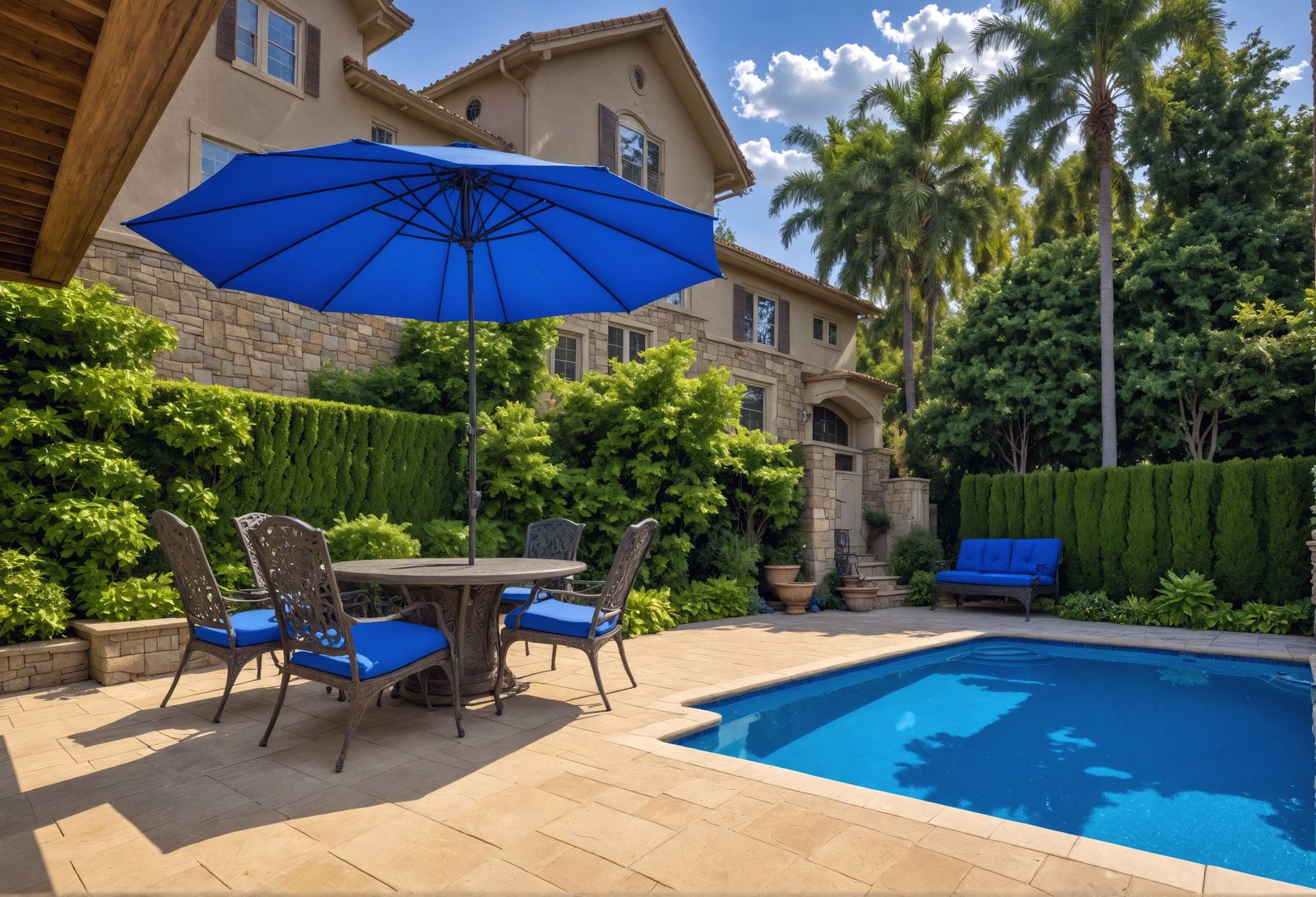 A Hyperrealistic Pool Scene in Perfect Cinematic Composition