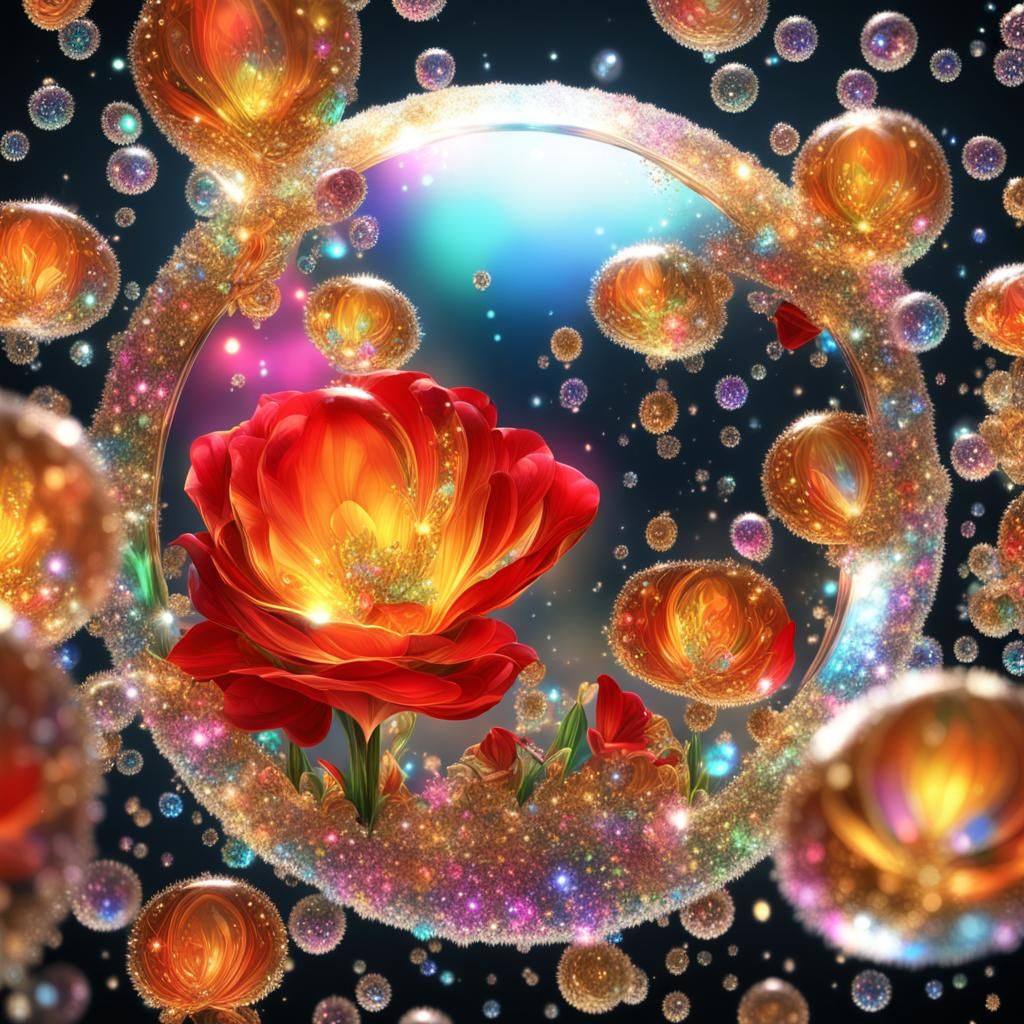 Woman's Face Inside Translucent Tear: 3D Digital Art