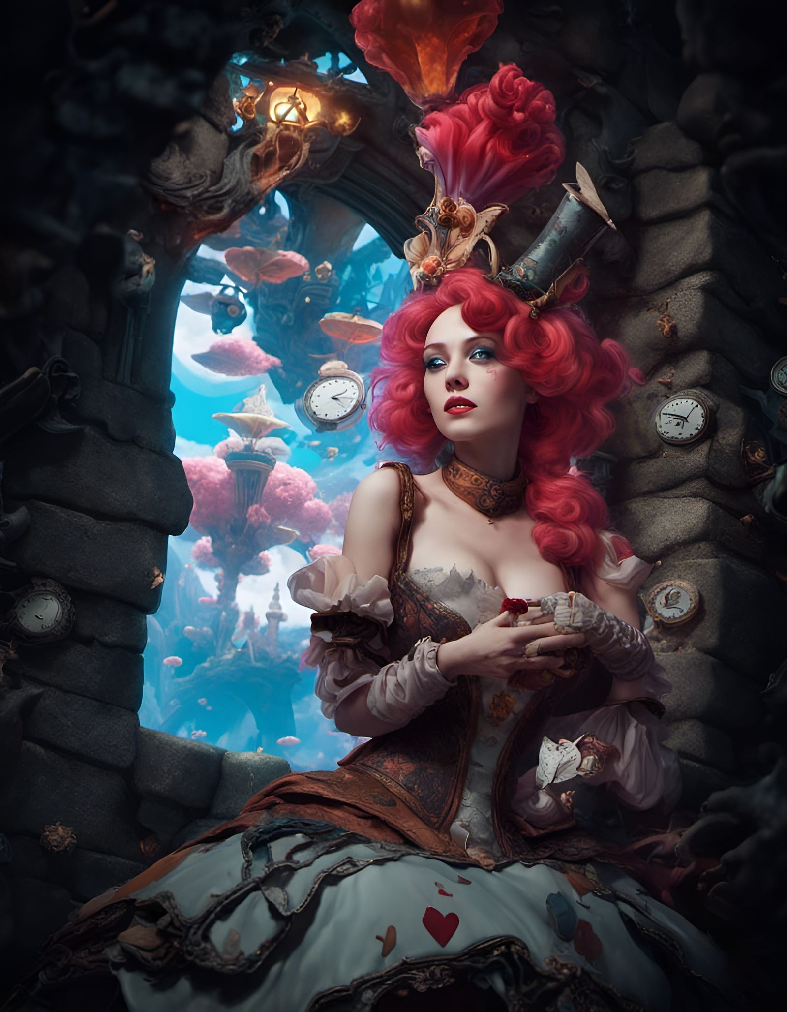 Alice and Queen in Psychedelic Wonderland