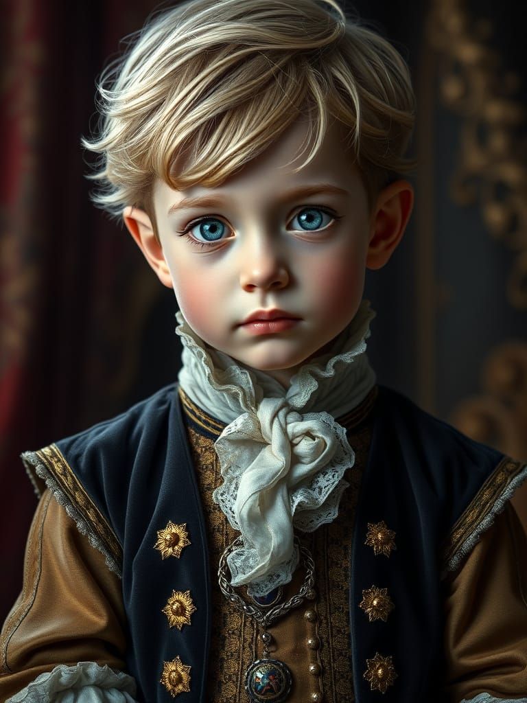 Aristocratic Child with Magical Aura: Dark Fantasy