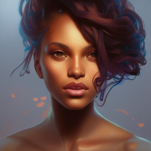 Beautiful Woman Portrait in Hyperdetailed Digital Art