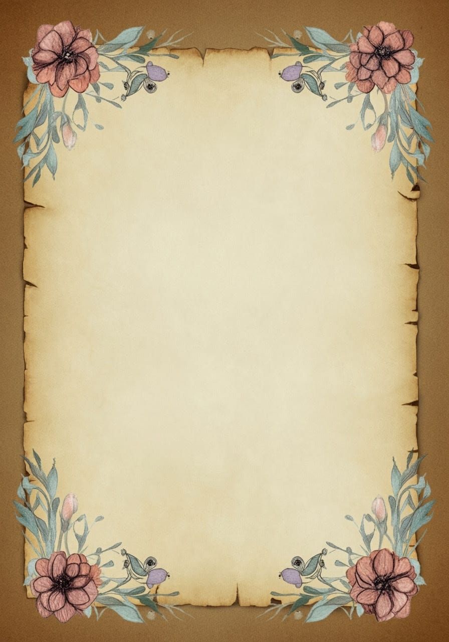 Elegant Parchment Stationery with Delicate Floral Motif