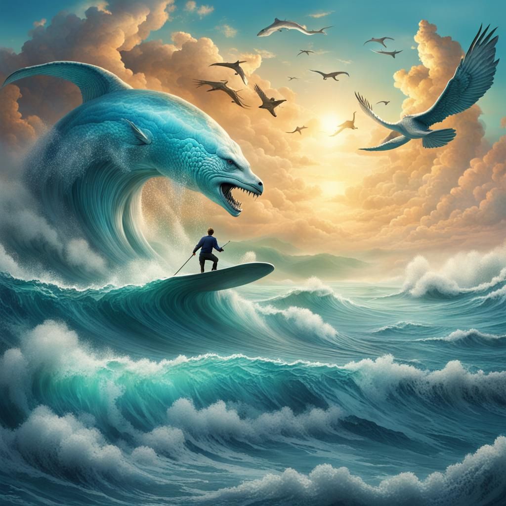 Magical Sky Wave Riders in a Fantasy World