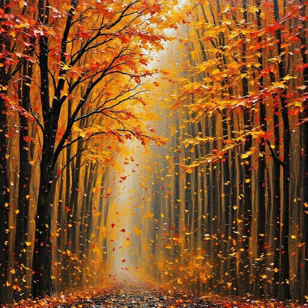 Autumn Leaves in Warm, Cinematic Lighting