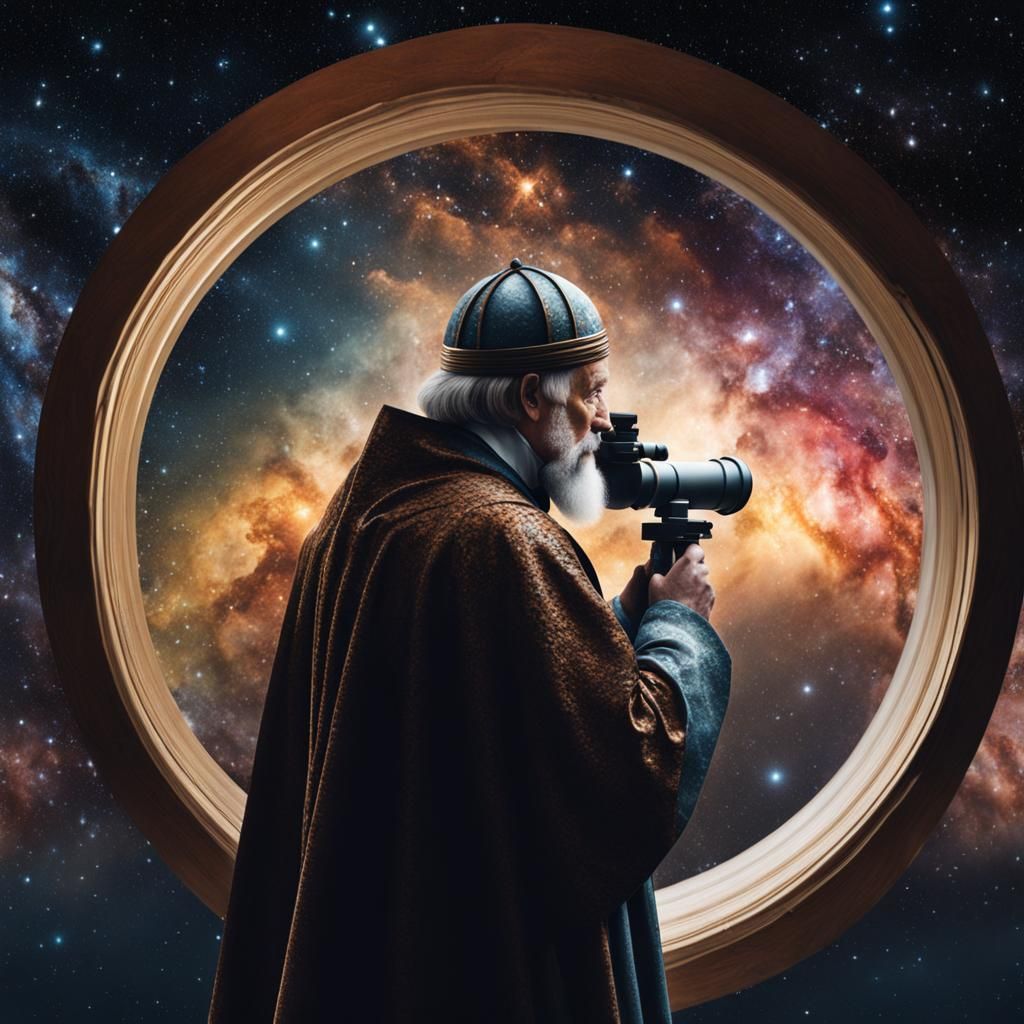Copernicus Gazing at the Universe: Hyperrealistic Double Exp...