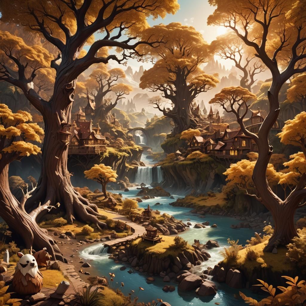 Chocolate Fantasy World in a Whimsical Art Style