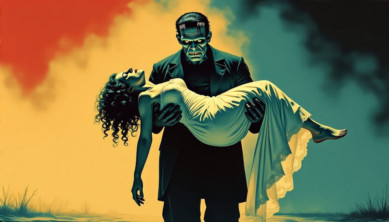 Frankenstein's Monster Carries His Bride: Cinematic Style