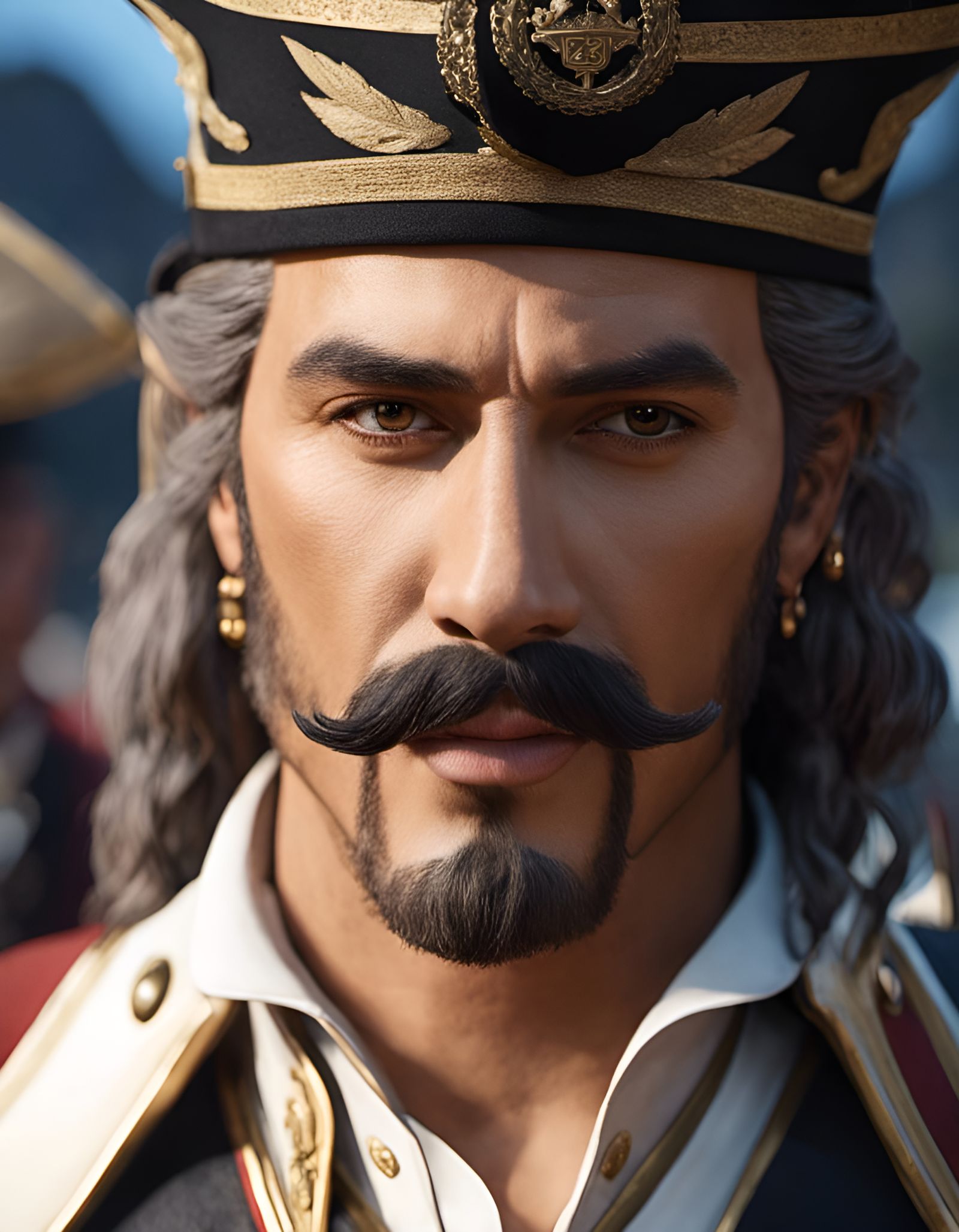 British Pirate Captain on Ship, Photorealistic Concept Art