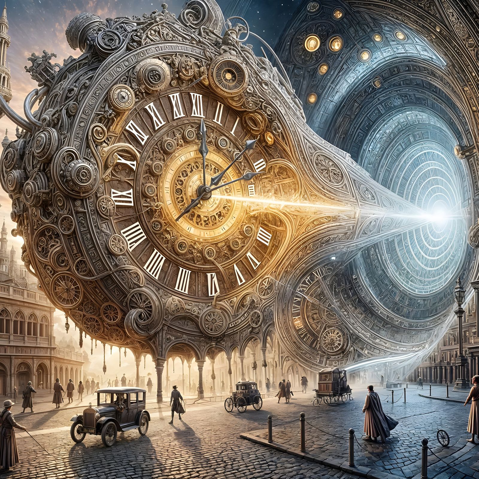 Surreal Clock Melts Into a Time Portal