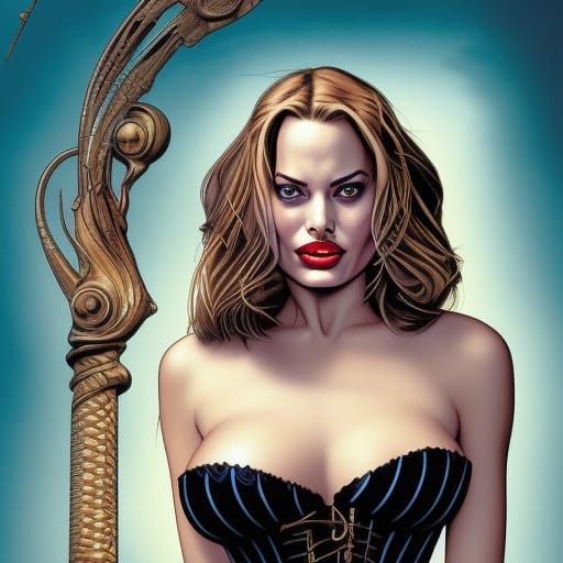 Beautiful Woman in Comic Book Art Style