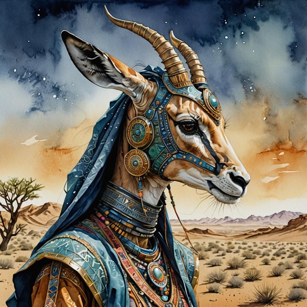 Luminous Gazelle Maiden in Touareg Splendor