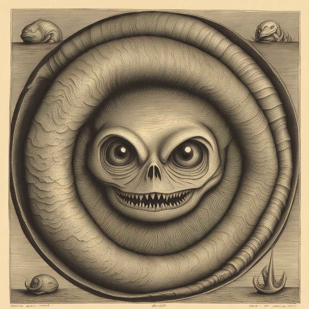 Stylized AI Rendition of Lovecraft's Dagon