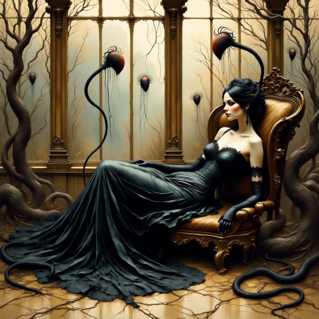 Gothic Punk Goddess of the Dark Botanical