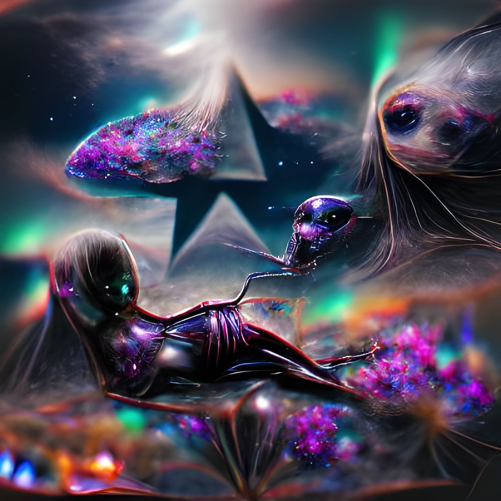 Cosmic Alien Dreams in Astral Illustration