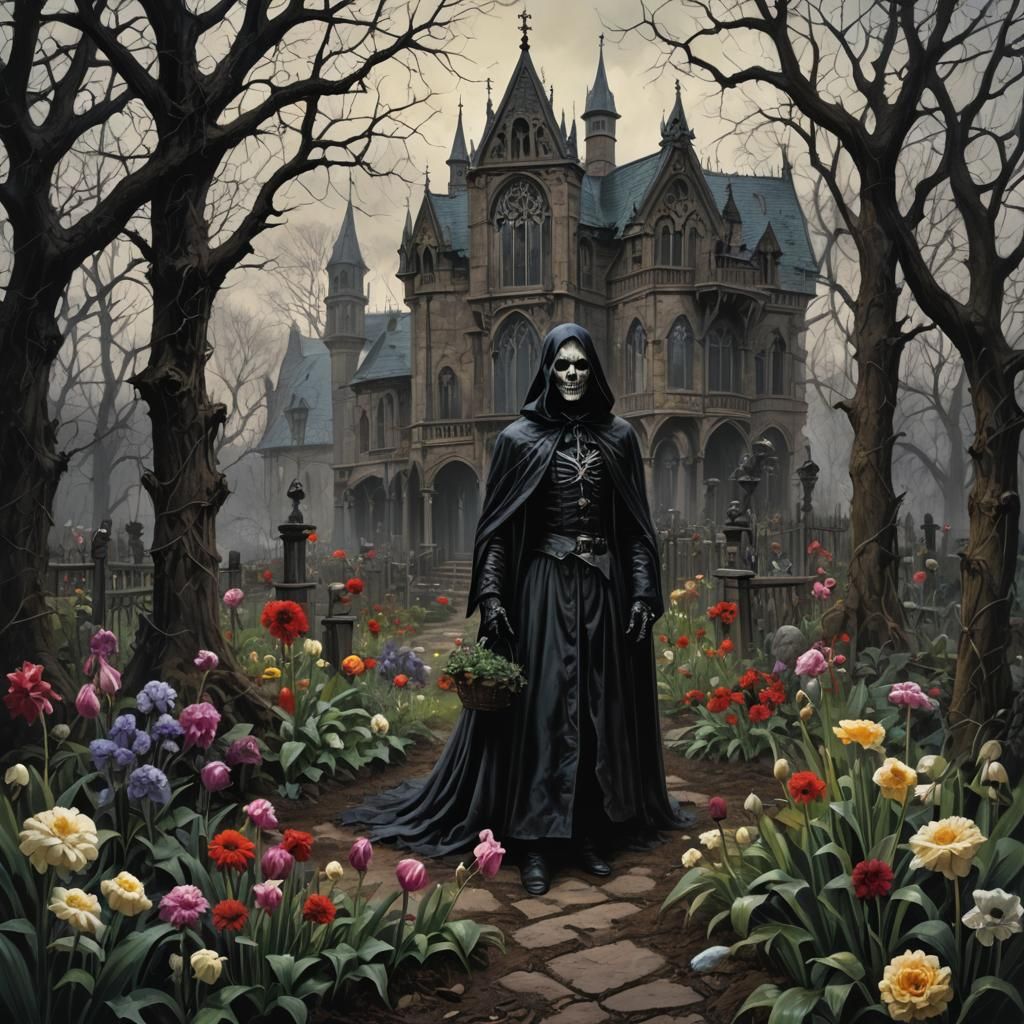 Sinister Gothic Horror Spring Garden