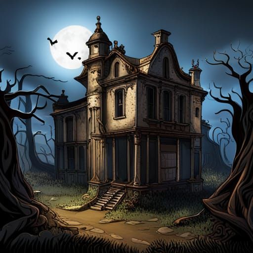 Spooky Fungus Garden Envelops Ruined Victorian House