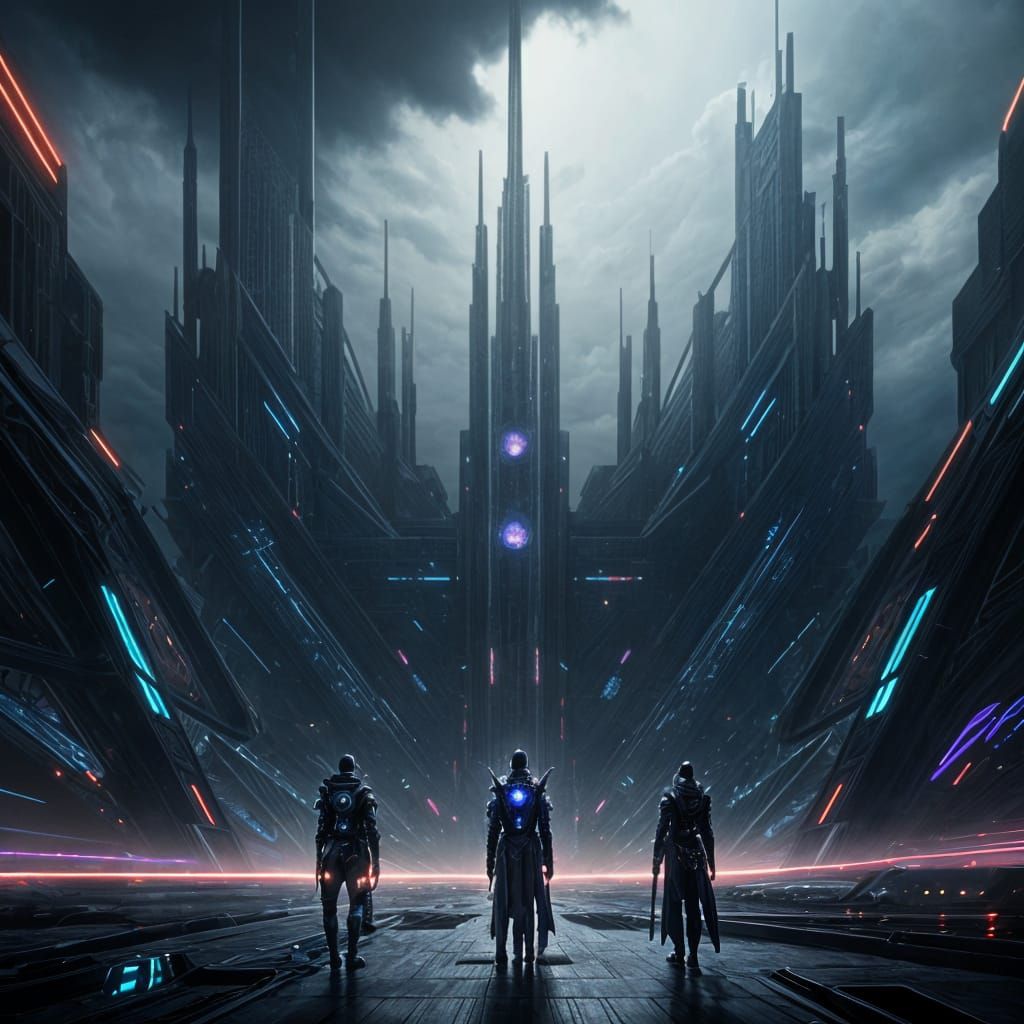 Techno Wizards in a Cityscape: Digital Matte Painting