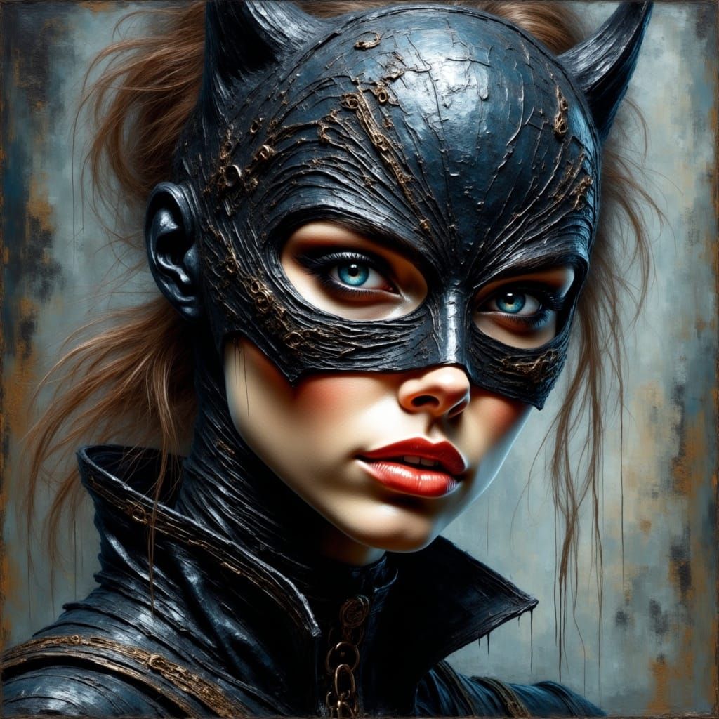 Hyper-Realistic Macabre Portrait of Batgirl