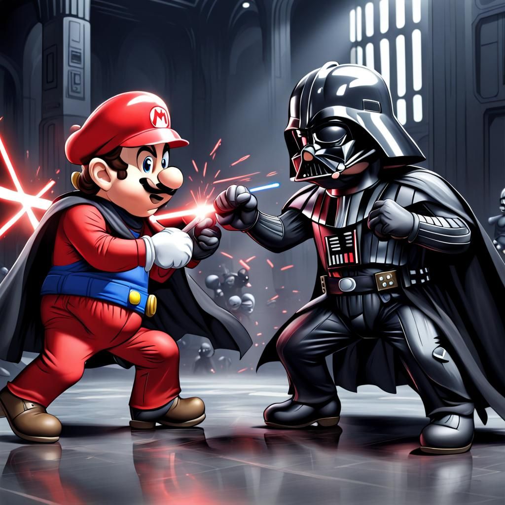 Darth Vader vs Mario Epic Battle
