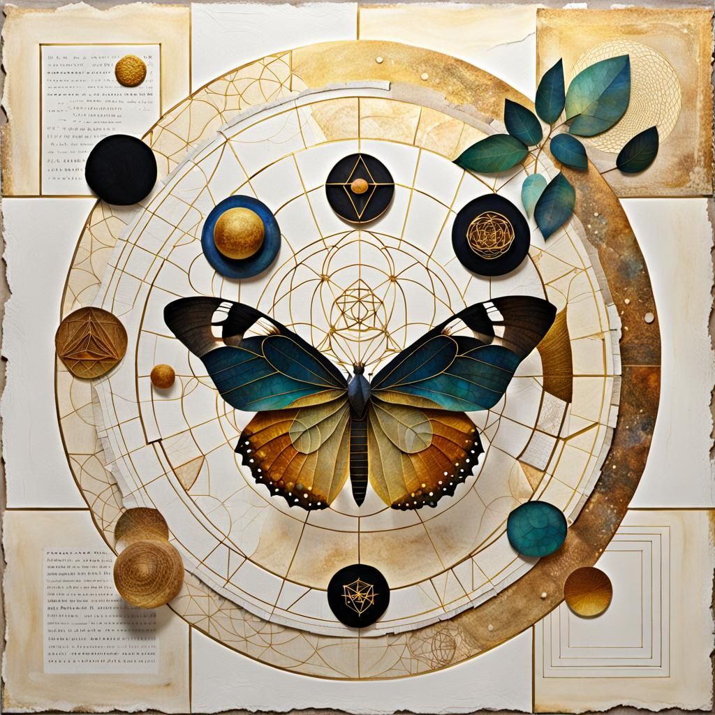 Sacred Geometry Mixed Media Collage