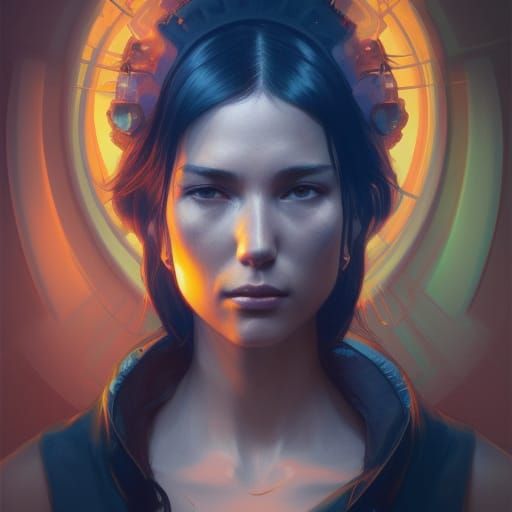 Detailed Portrait in a Splash Art Style