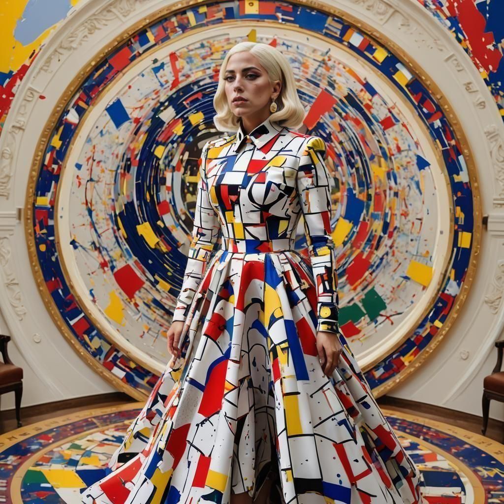 Lady Gaga as President in Abstract Dress
