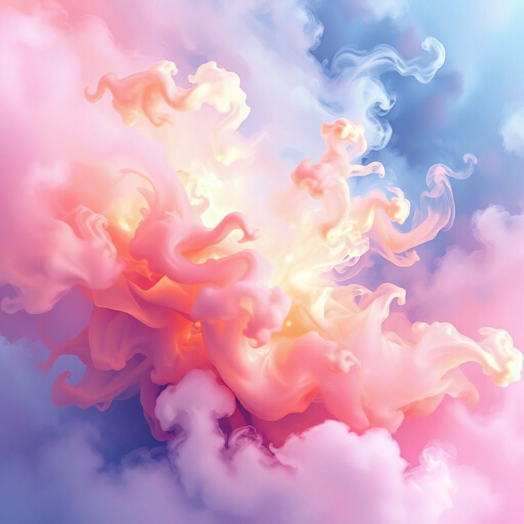 Dreamlike Abstract Art Piece with Ethereal Atmosphere