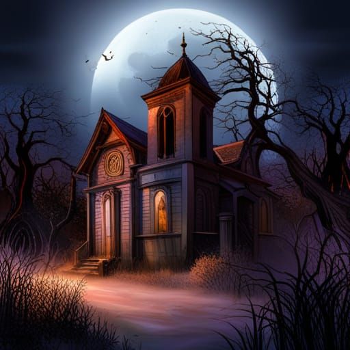 Eerie 19th Century Chapel with Gravedigger Ghost