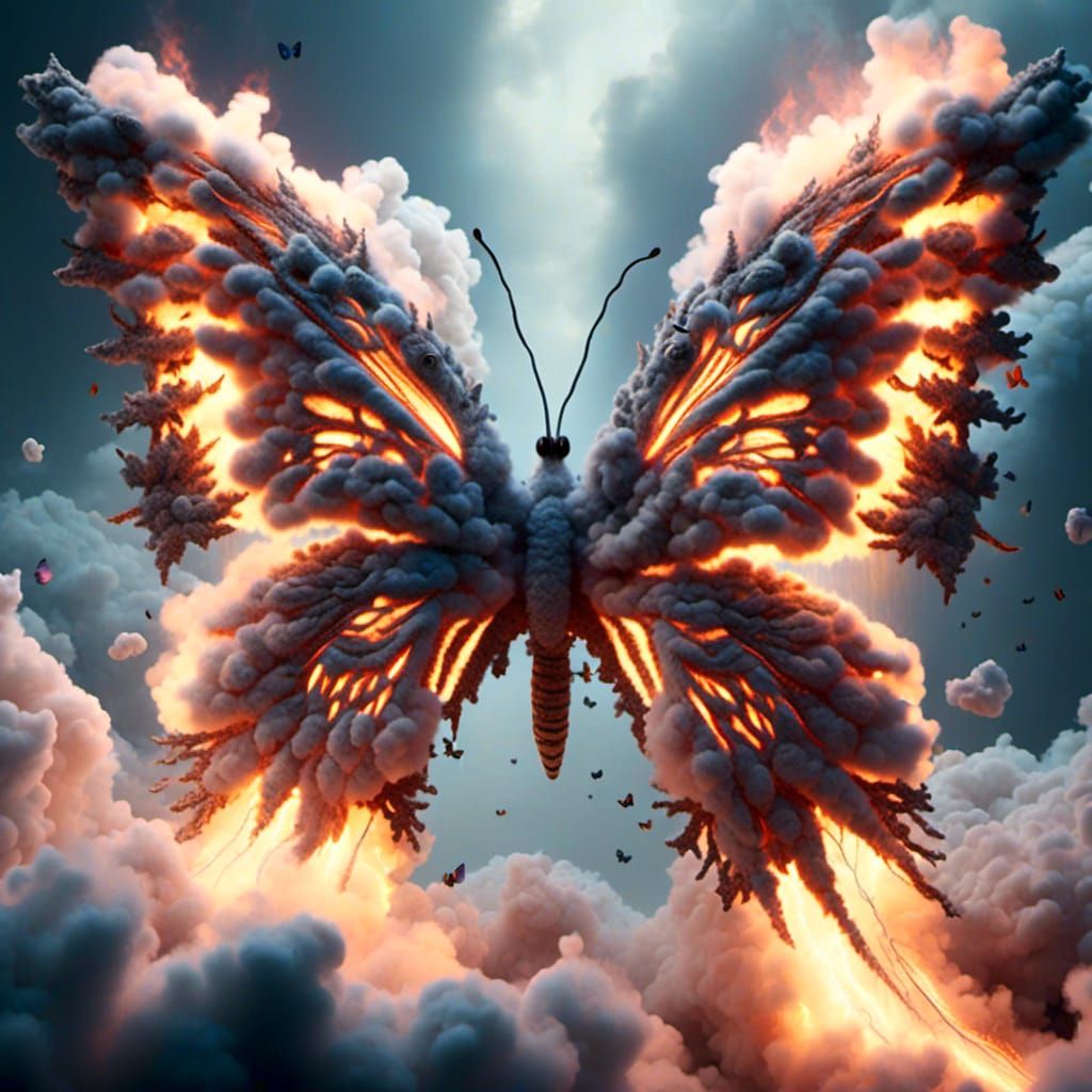 Fiery Butterfly with Detailed Special Effects