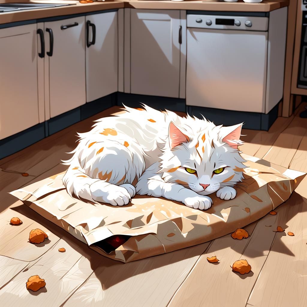 Cat On A Paper Bag