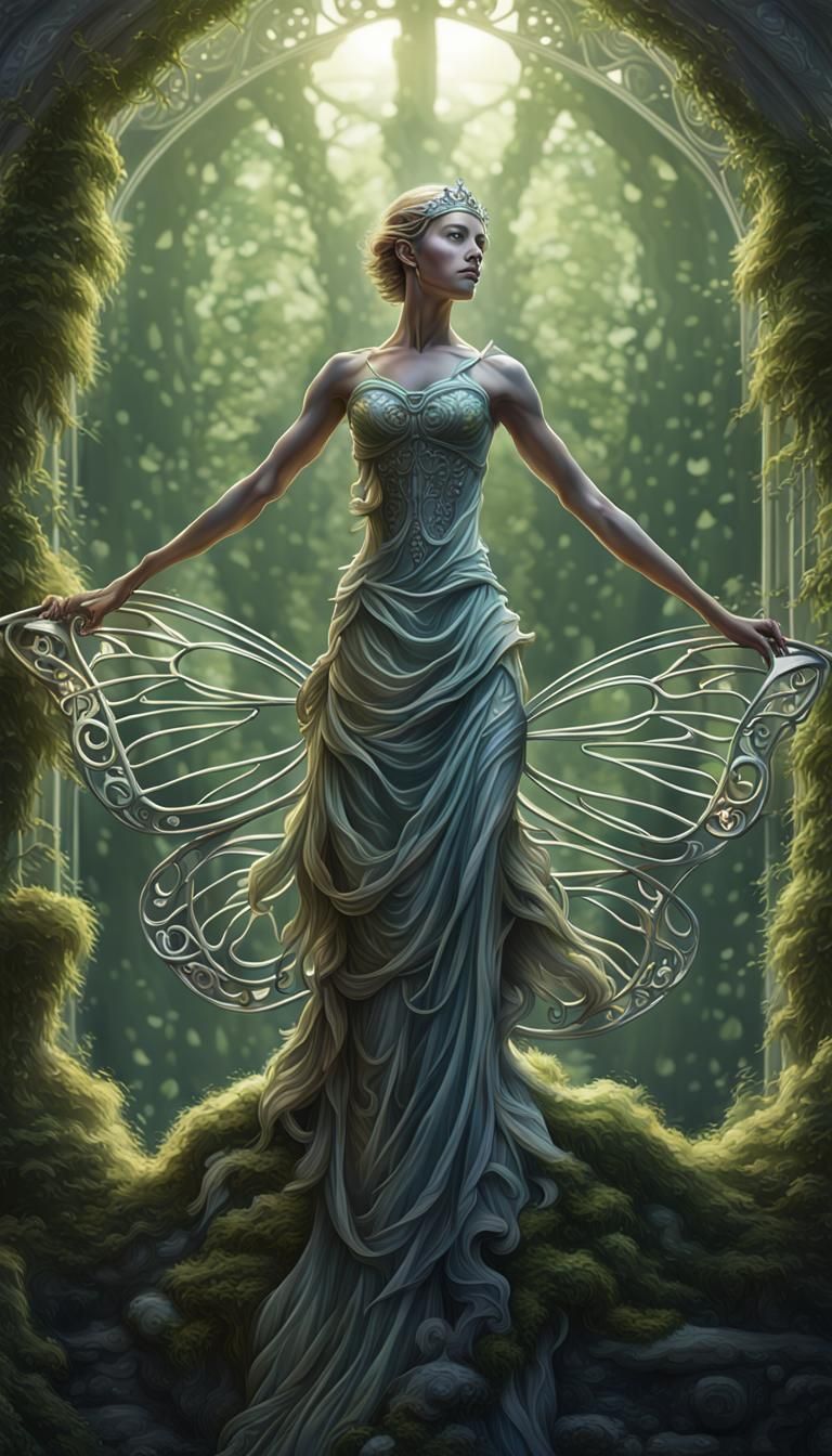 Moss-Adorned Female Form in Marshy Solar System