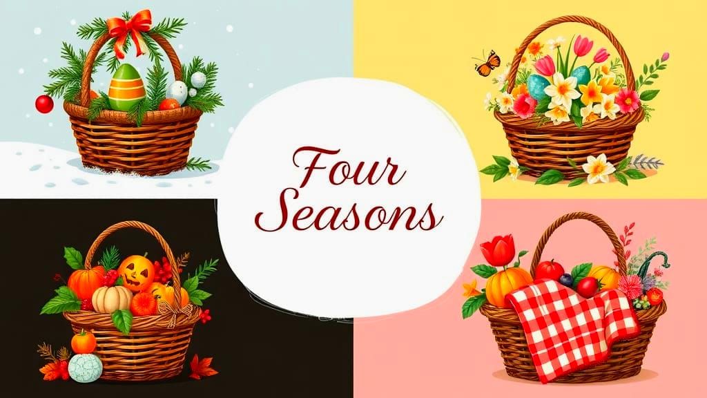 Four Seasons Baskets in Vibrant Colors and Textures