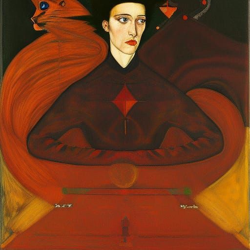 Interstellar Cat Fairytale in Renaissance Sci-Fi Style