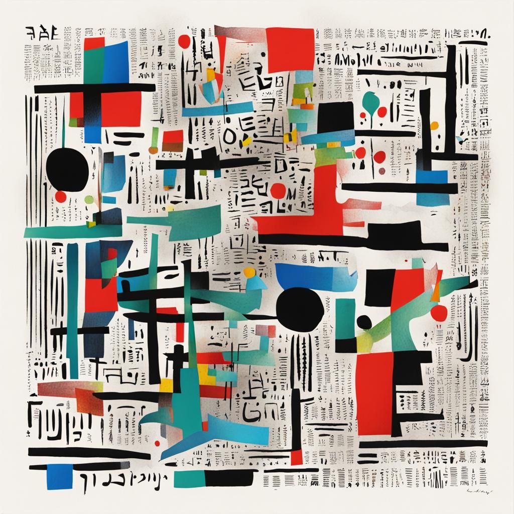 Whimsical Typographic Hamlet with Asemic Symbols