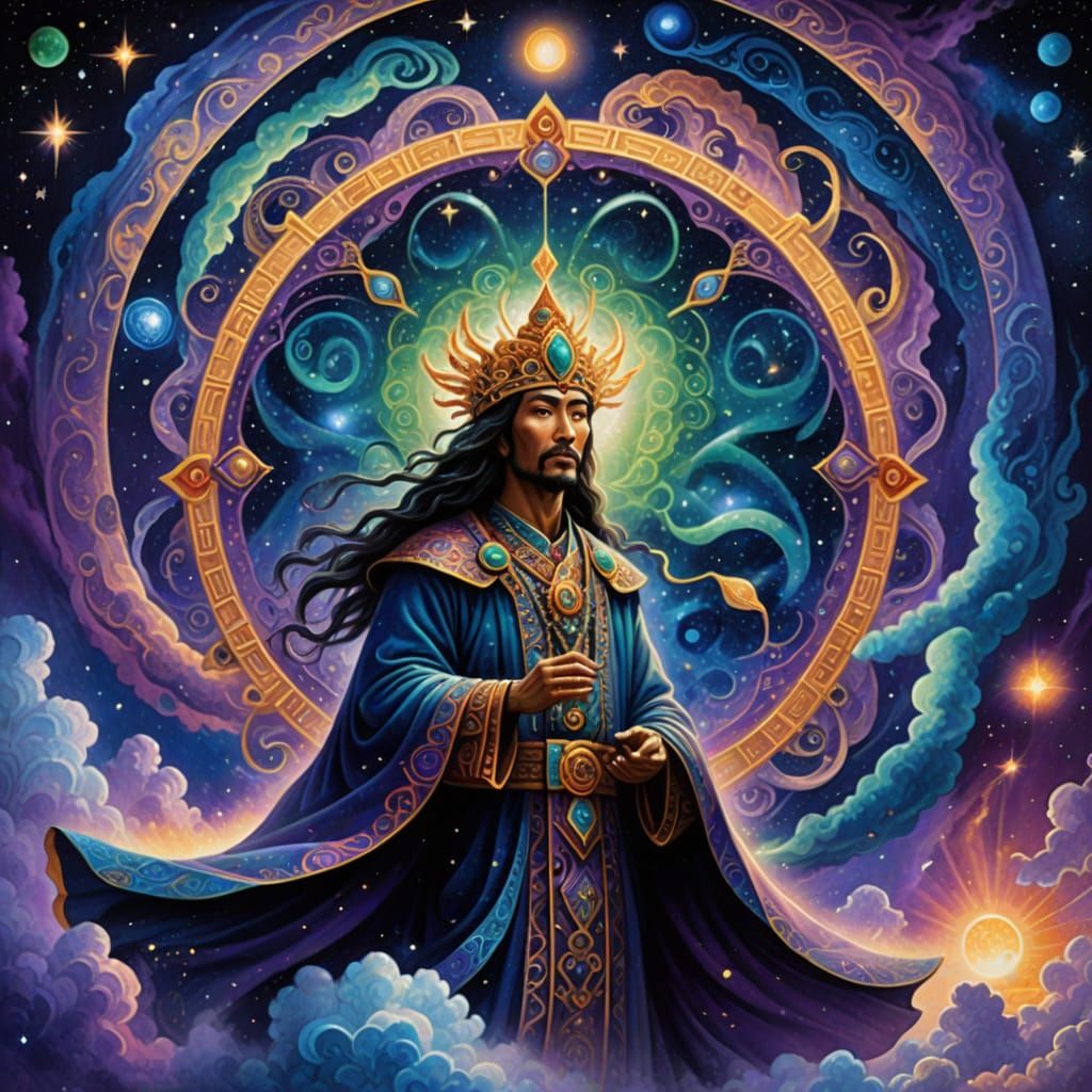 Ethereal August Personage of Jade in Cosmic Astral Illustrat...