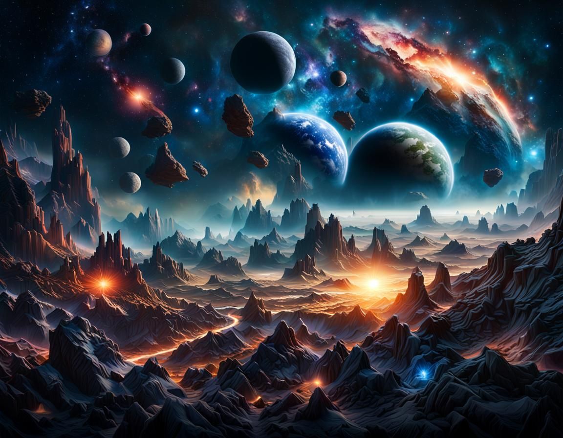 Detailed Galaxies: Epic Cinematic Digital Art
