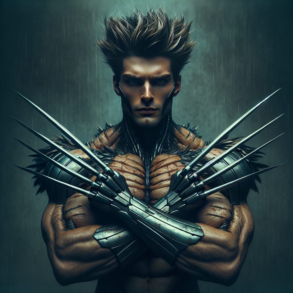 Hyperrealistic Wolverine with Claws in Cinematic Style