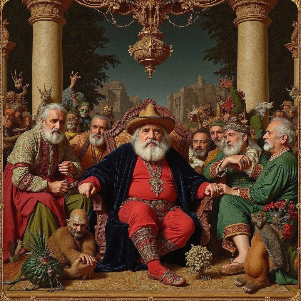 Tolkien-Style Dwarf King Seated in Elrond's Hall