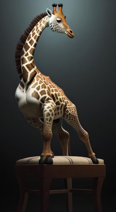 Elegant Sci-Fi Hybrid of Giraffe and Chippendale Chair