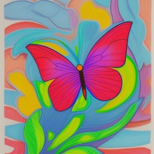 O'Keefe Inspired Butterfly Art