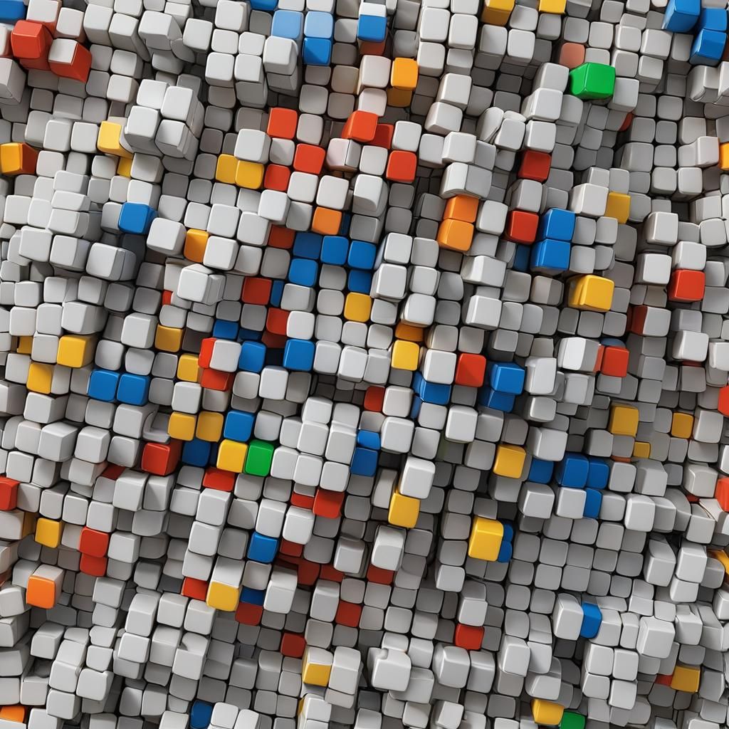 Realistic 3x3 Rubik's Cube with Mixed Colors