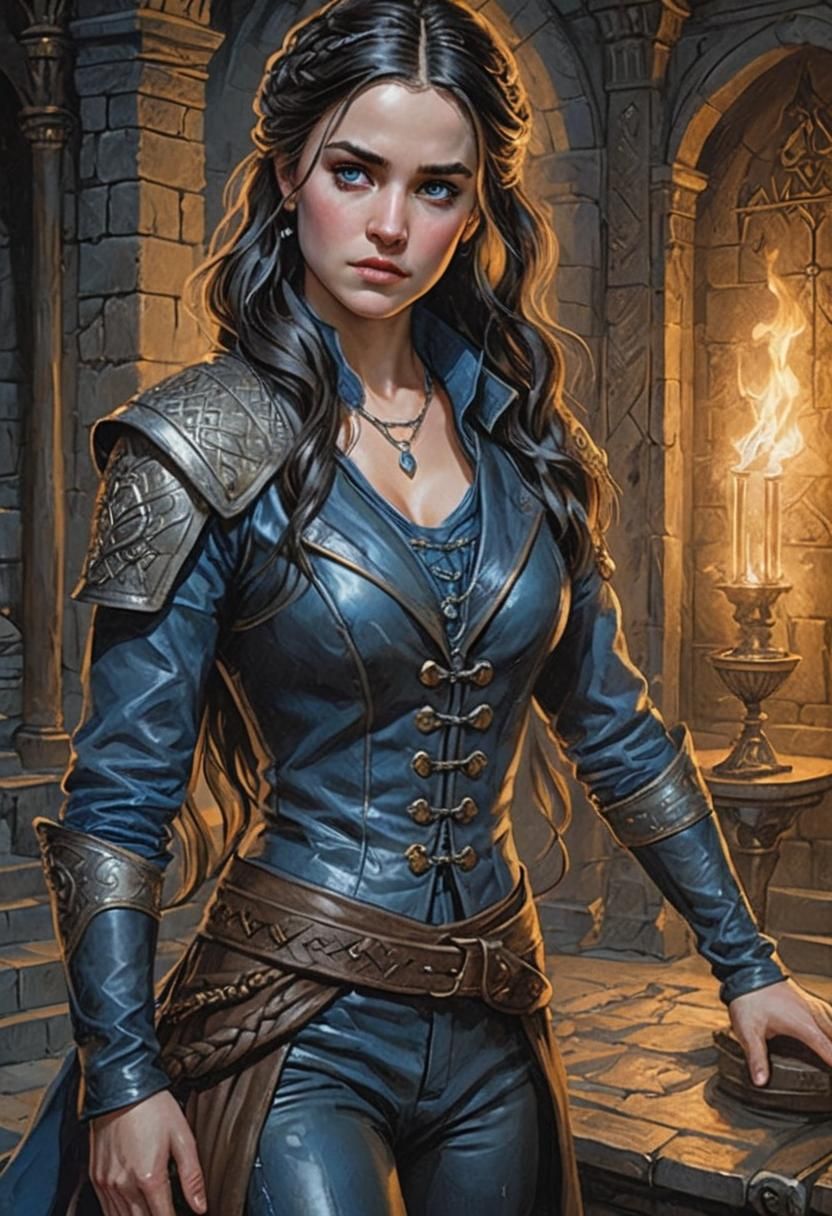 Dark Fantasy Portrait in Winterfell Throne Room