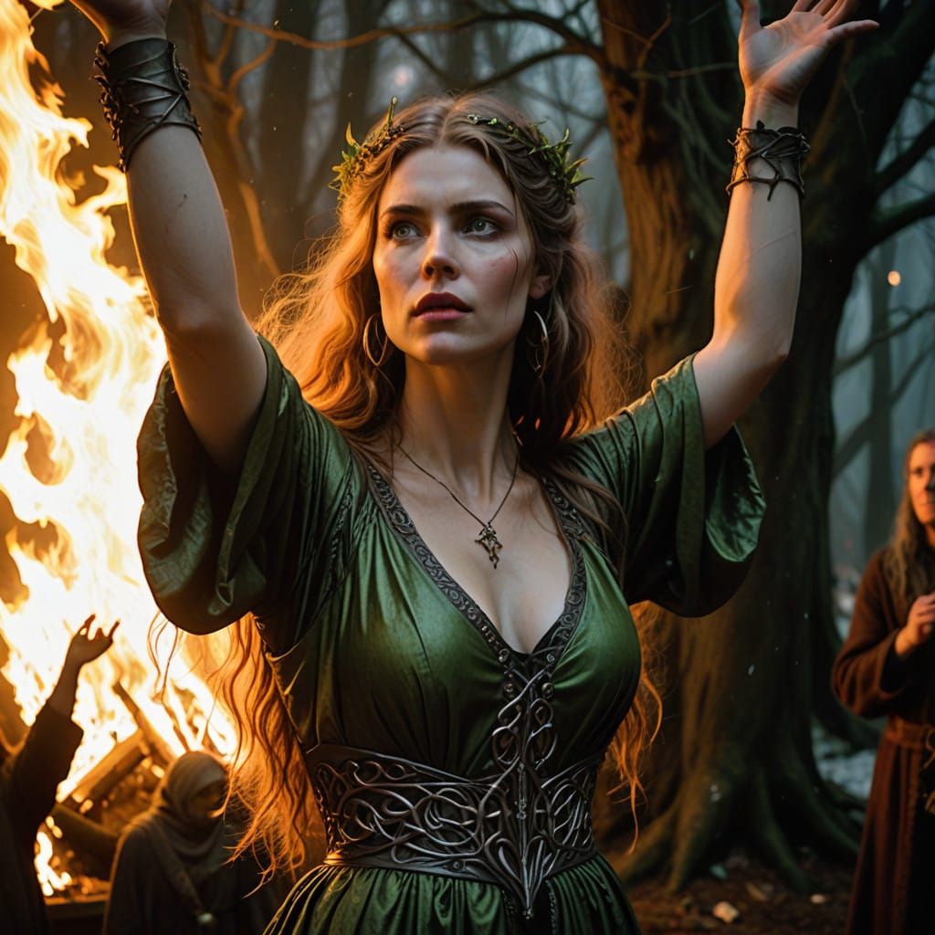 Medieval Goddess Embracing Winter Solstice
