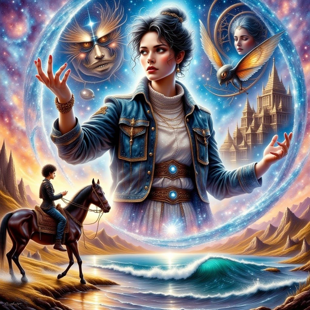 Enchanting Futuristic Realm: A Young Woman's Wondrous Journe...