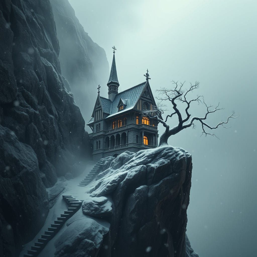 A Gothic Stone House Clings to the Cliff Face in the Heart o...
