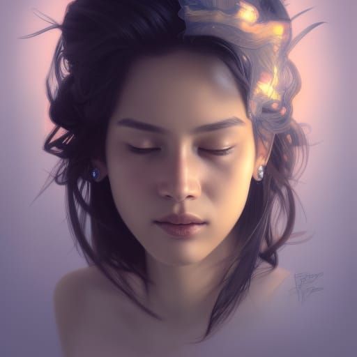 Detailed Portrait of Indonesian Person in Splash Art Style